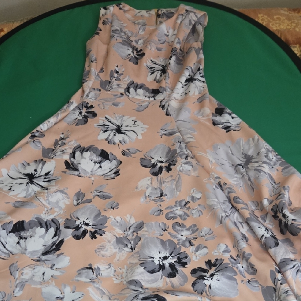 Calvin Klein Peach Floral Maxi Dress